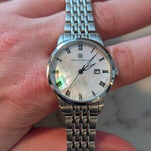 Tietzian Hèritier watch with a stainless steel bracelet and mother-of-pearl dial